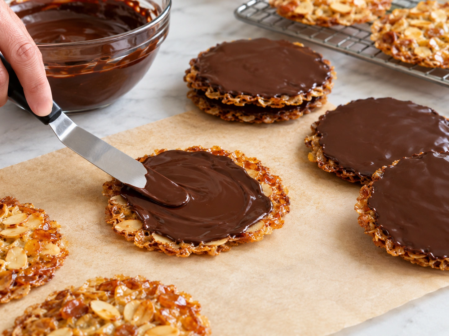 Step 9 — Spread Dark Chocolate
