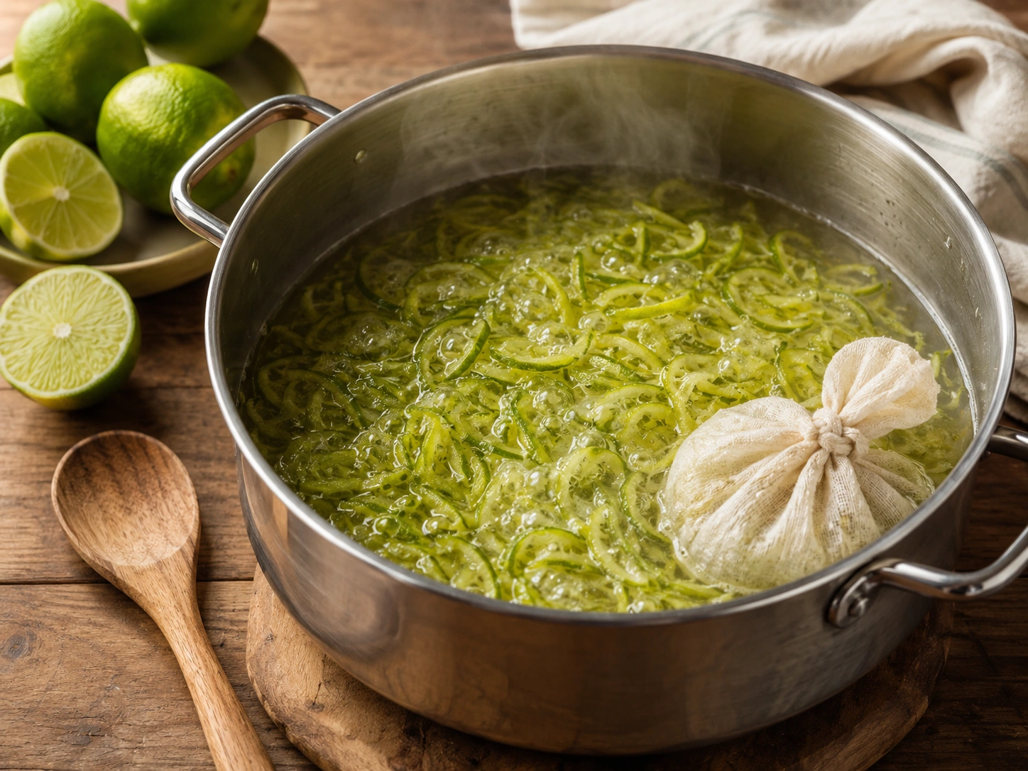 Step 3 — Simmering the Lime Peel